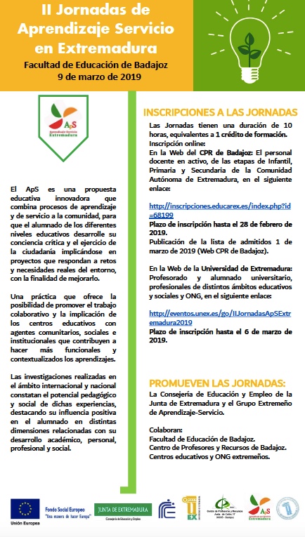 II - JORNADAS DE APRENDIZAJE SERVICIO EN EXTREMADURA