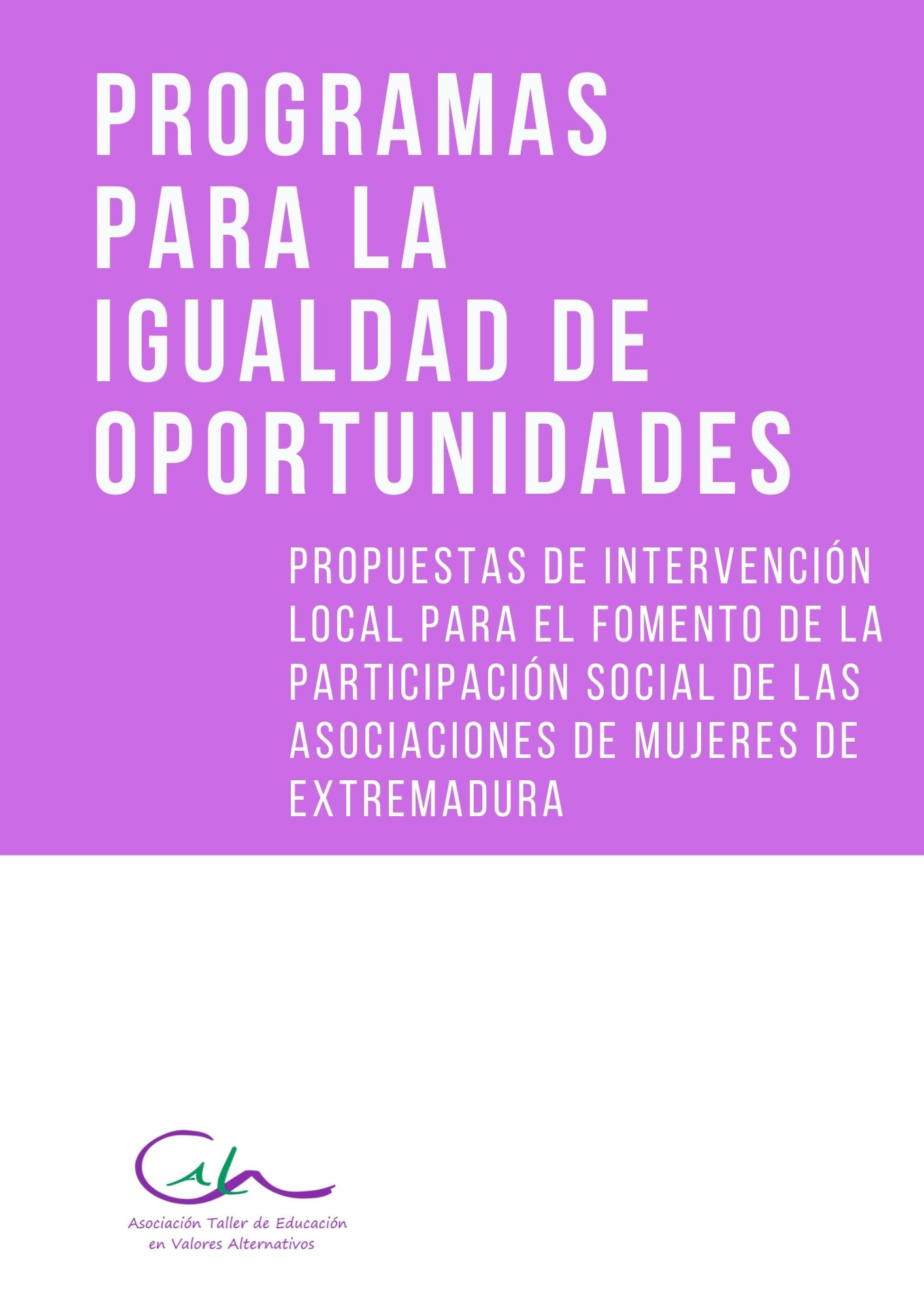 PROGRAMA DE ACTIVIDADES PARA LA IGUALDAD DE OPORTUNIDADES ENTRE HOMBRES Y MUJERES