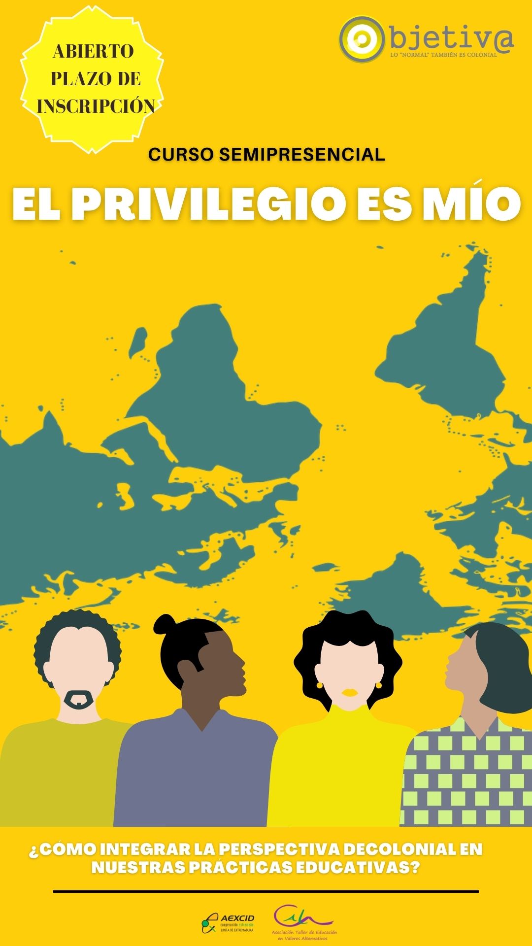 ABIERTO EL PLAZO DE INSCRIPCIÓN PARA EL CURSO SEMIPRESENCIAL EL PRIVILEGIO ES MÍO. ¿CÓMO INTEGRAR LA PERSPECTIVA DECOLONIAL EN NUESTRAS PRÁCTICAS EDUCATIVAS?