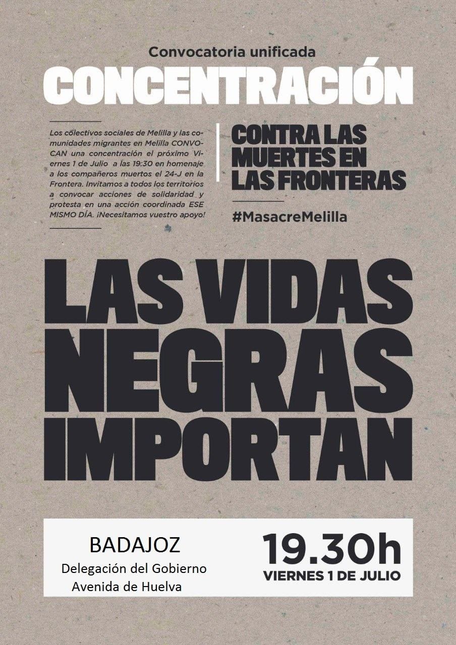 LAS VIDAS NEGRAS IMPORTAN. APOYAMOS A LOS COLECTIVOS DE MELILLA Y NOS SUMAMOS A SU DENUNCIA Y DOLOR.