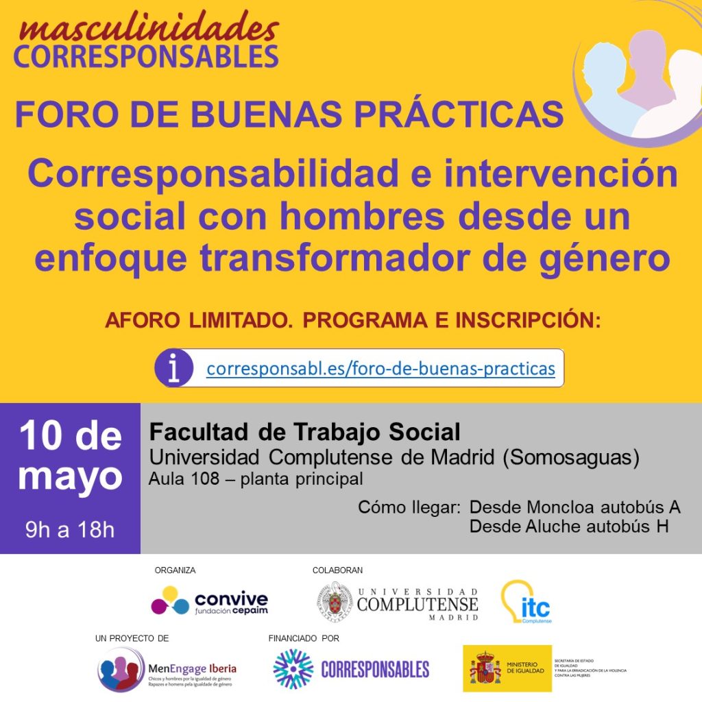 NOS HAN SELECCIONADO COMO BUENA PRÁCTICA EN EL TRABAJO EN MASCULINIDADES