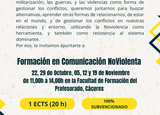 Formación en Comunicación NoViolenta en la UEx